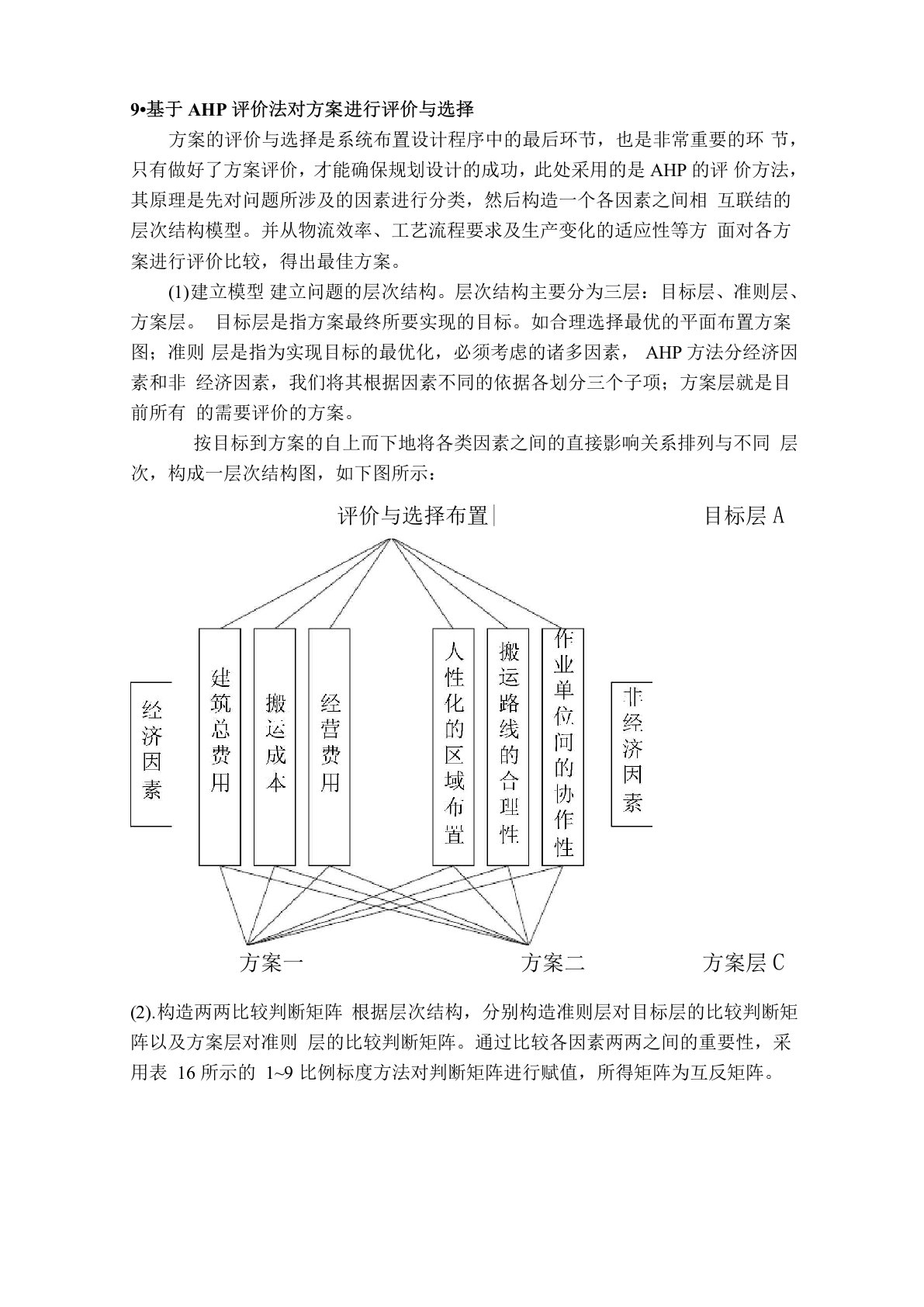 AHP层次分析法应用及解题