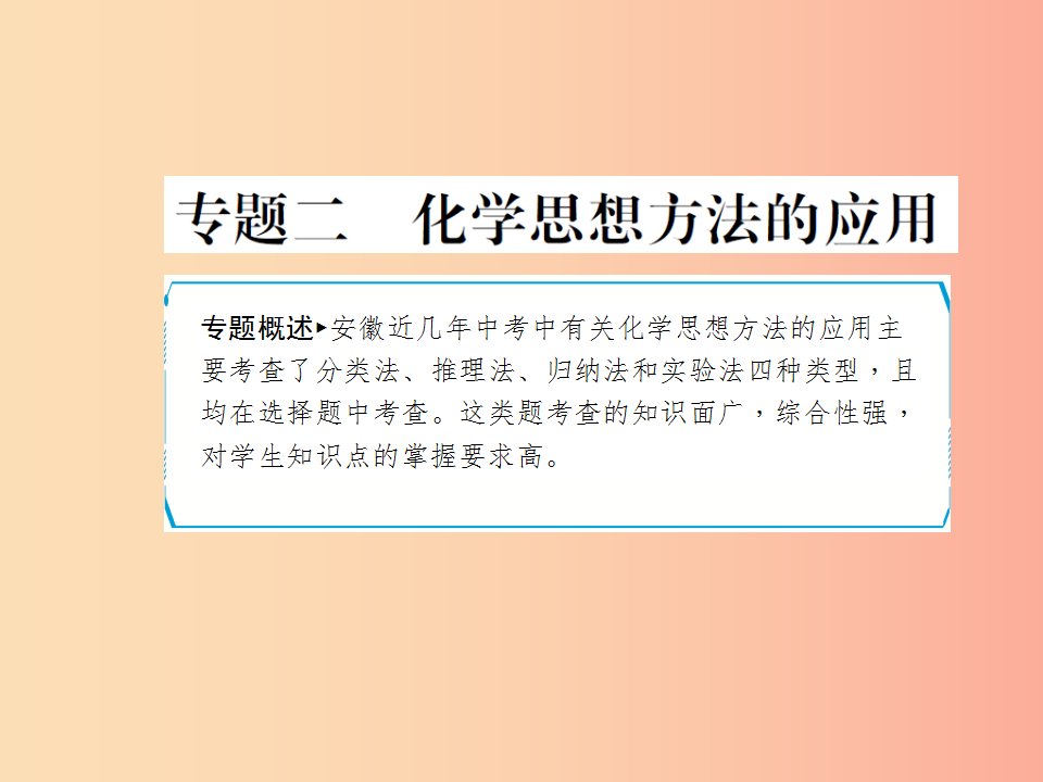 安徽省2019年中考化学专题复习