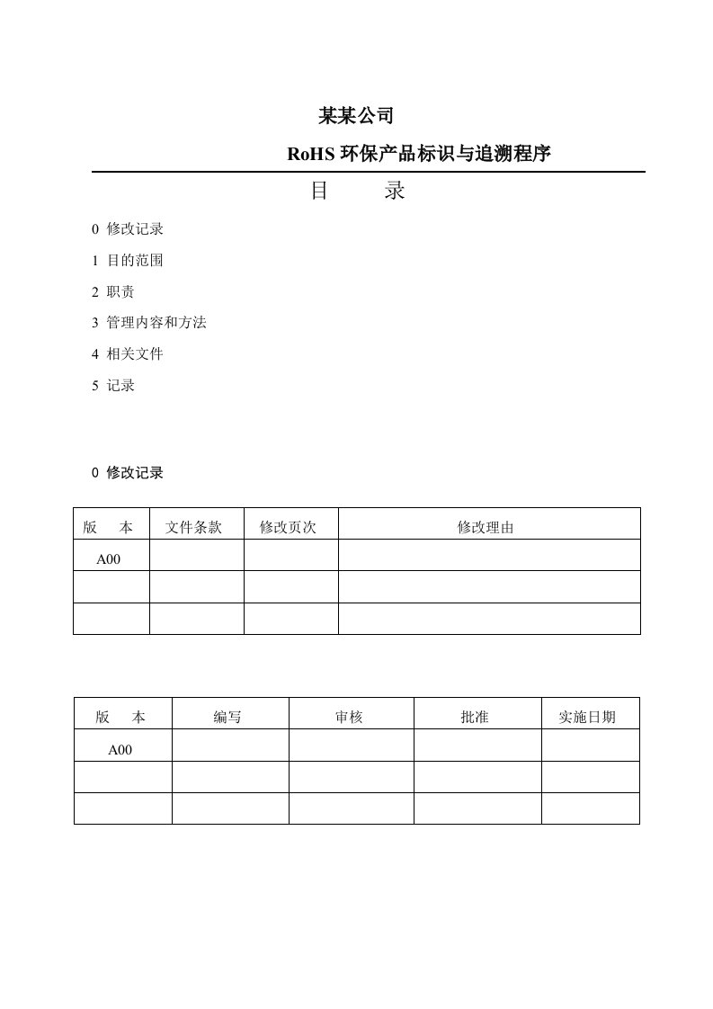 【管理精品】ROHS环保产品标识与追溯程序