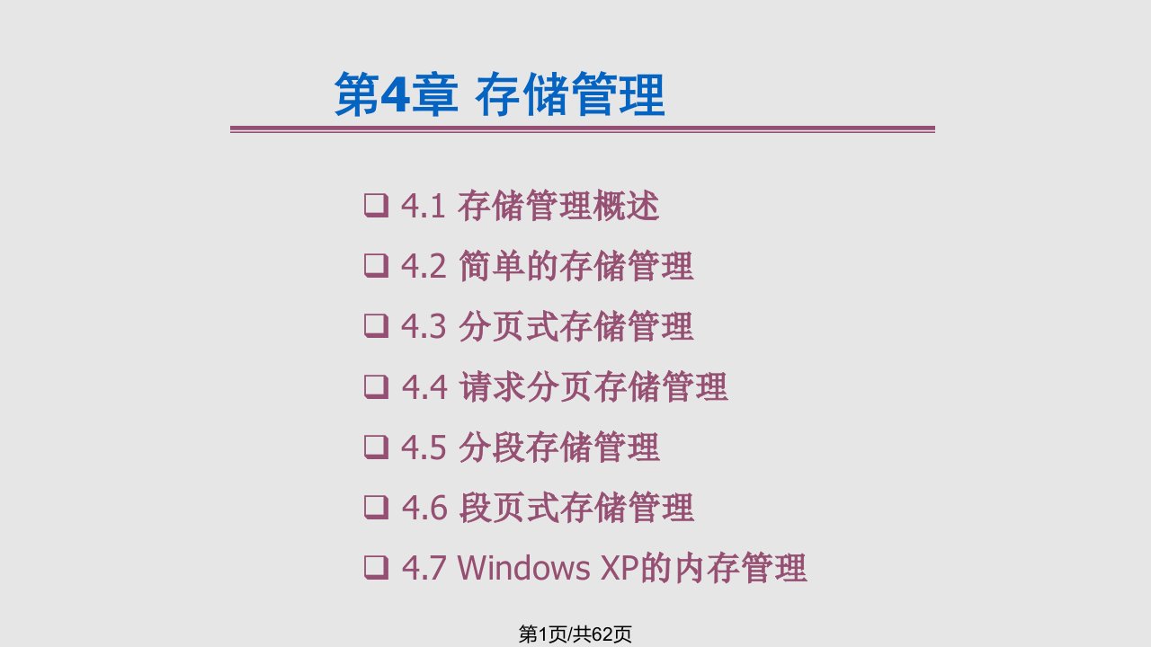 计算机操作系统存储管理PPT课件