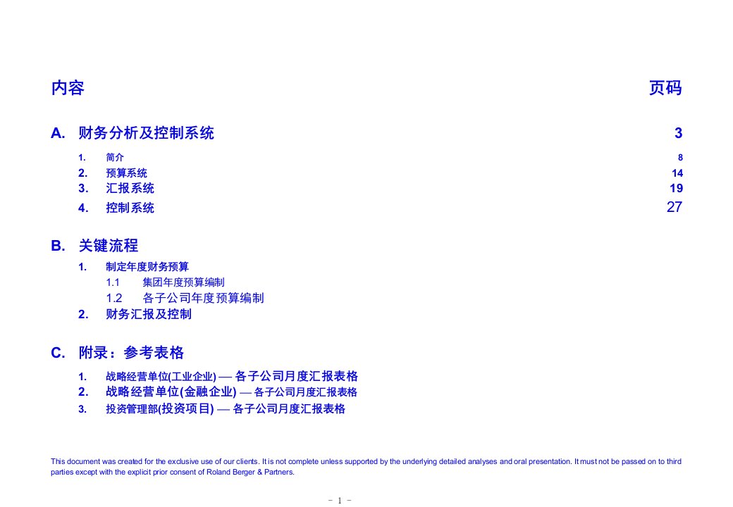 某集团财务分析与控制系统31页PPT