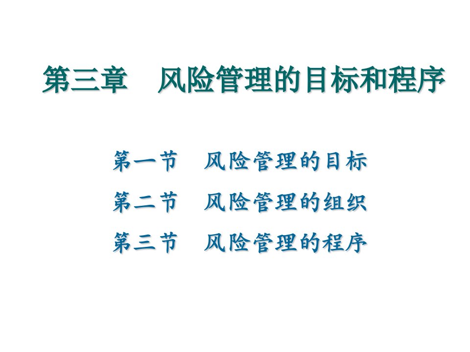 风险管理-风险管理的目标和程序34页