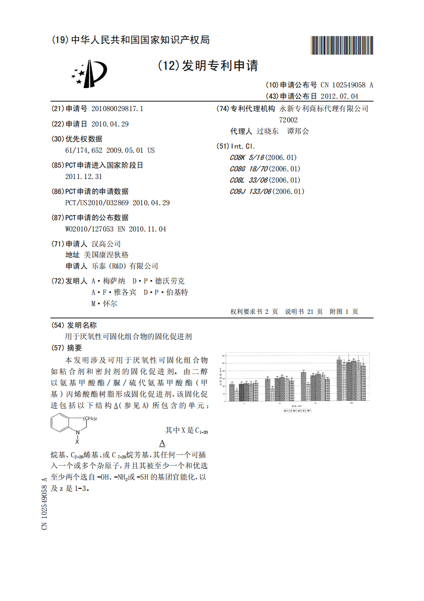 用于厌氧性可固化组合物的固化促进剂