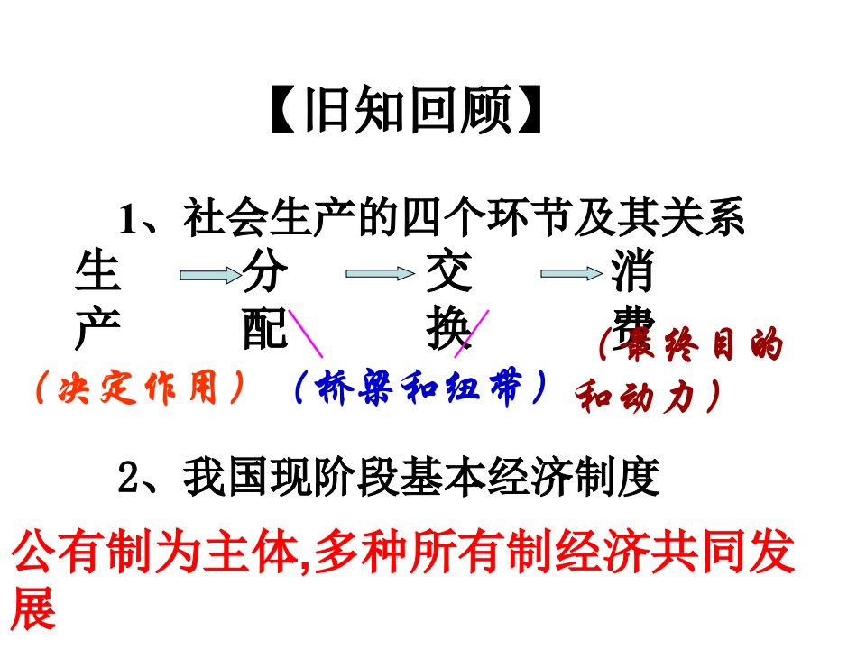 按劳分配为主体多种分配方式并