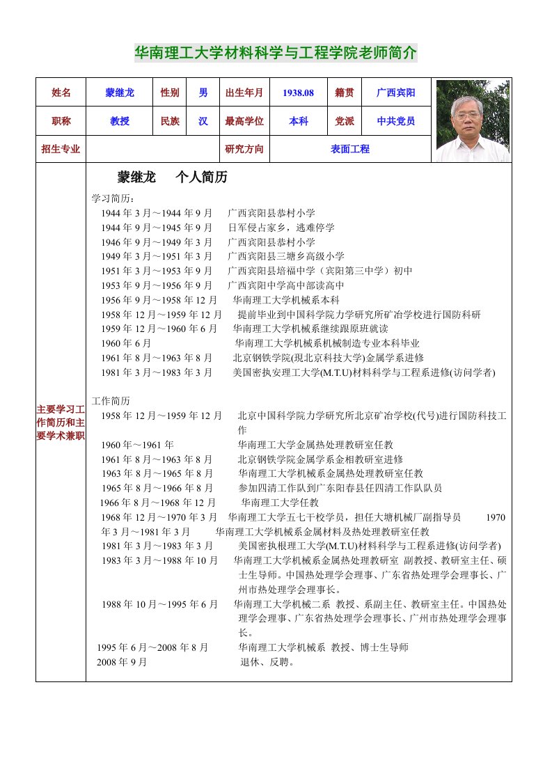 蒙继龙-华南理工大学材料科学与工程学院老师简介.doc