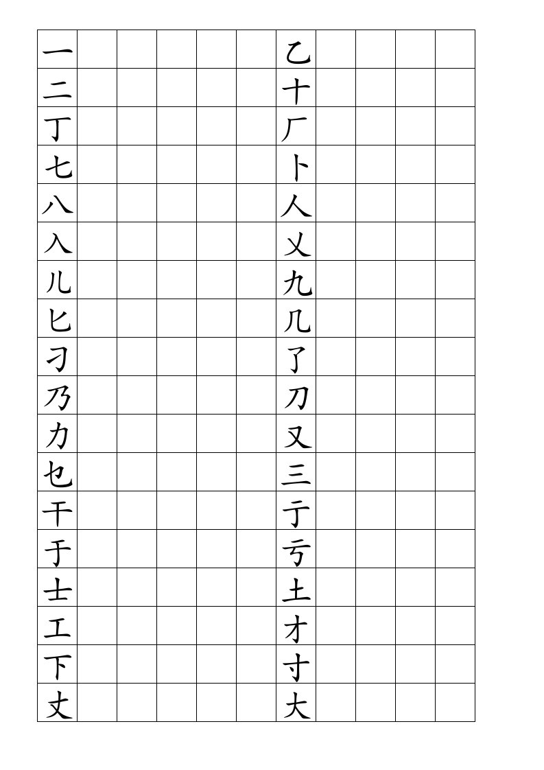 田英章硬笔楷书7000常用字(打印带空格可编辑)