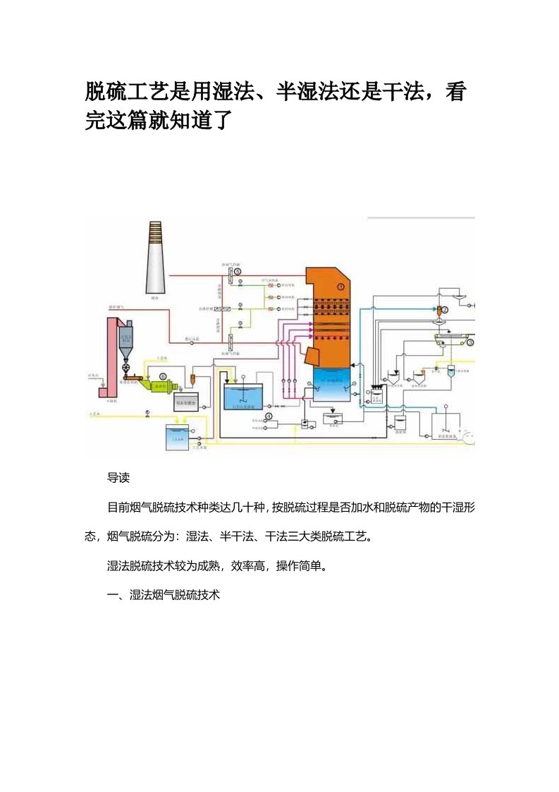 有图有真相-干法、半干法、湿法脱硫-太详细