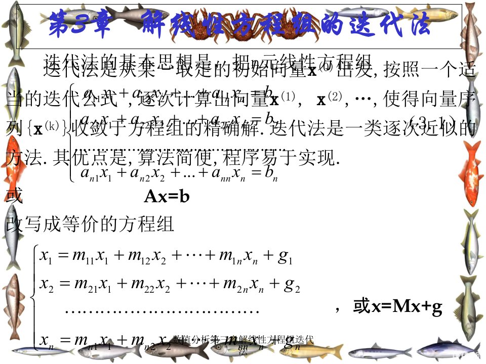 数值分析第三章解线性方程组迭代法