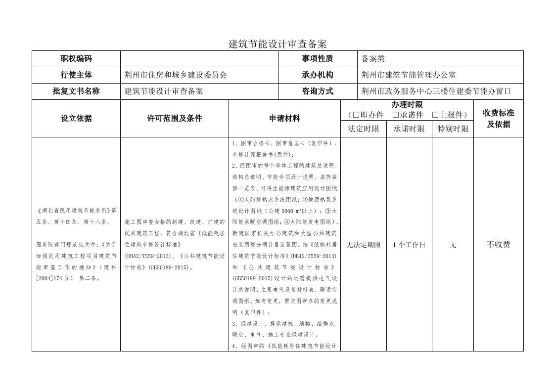 建筑节能设计审查备案