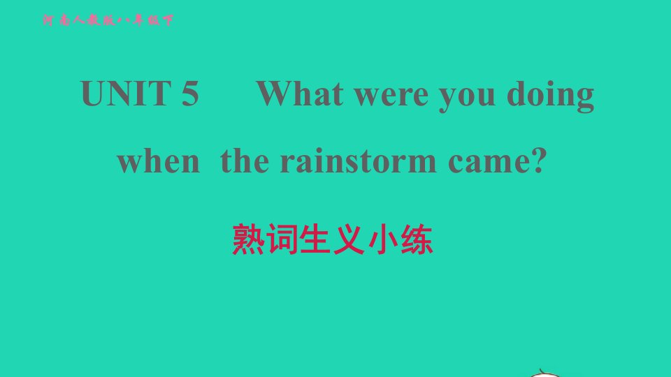 河南专版2022春八年级英语下册Unit5Whatwereyoudoingwhentherainstormcame熟词生义小练课件新版人教新目标版