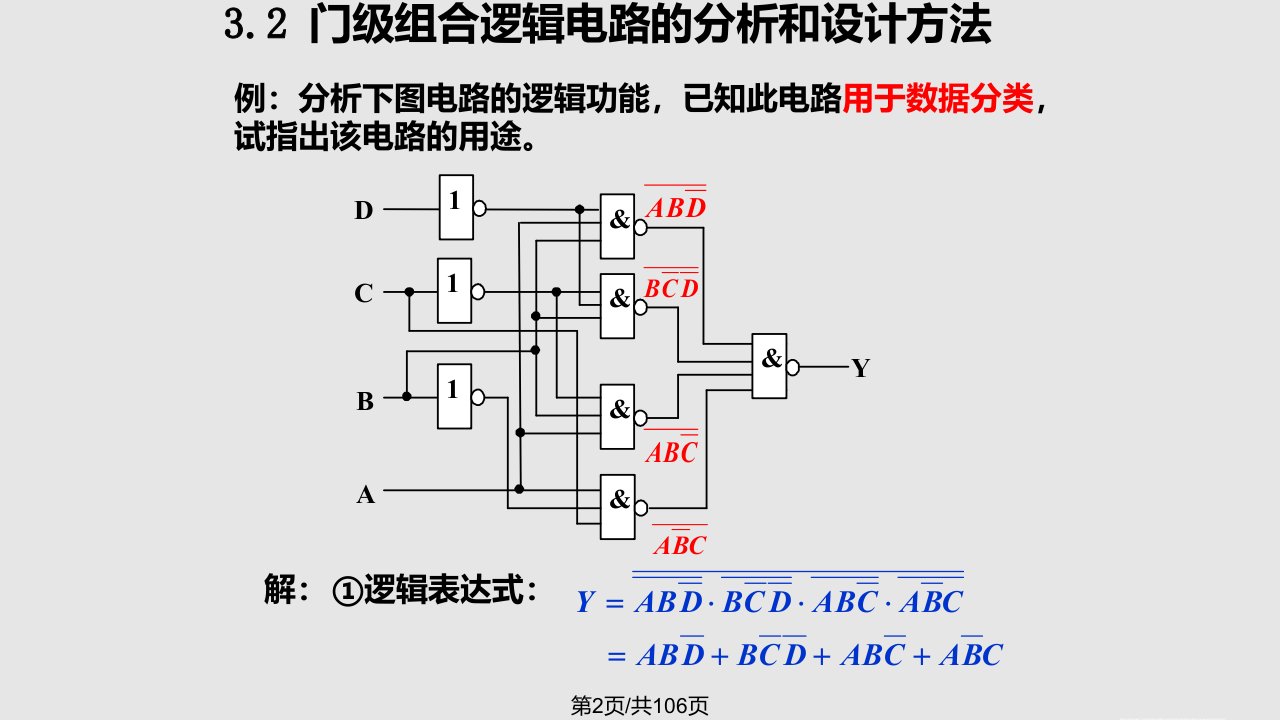 组合逻辑电路分析及设计