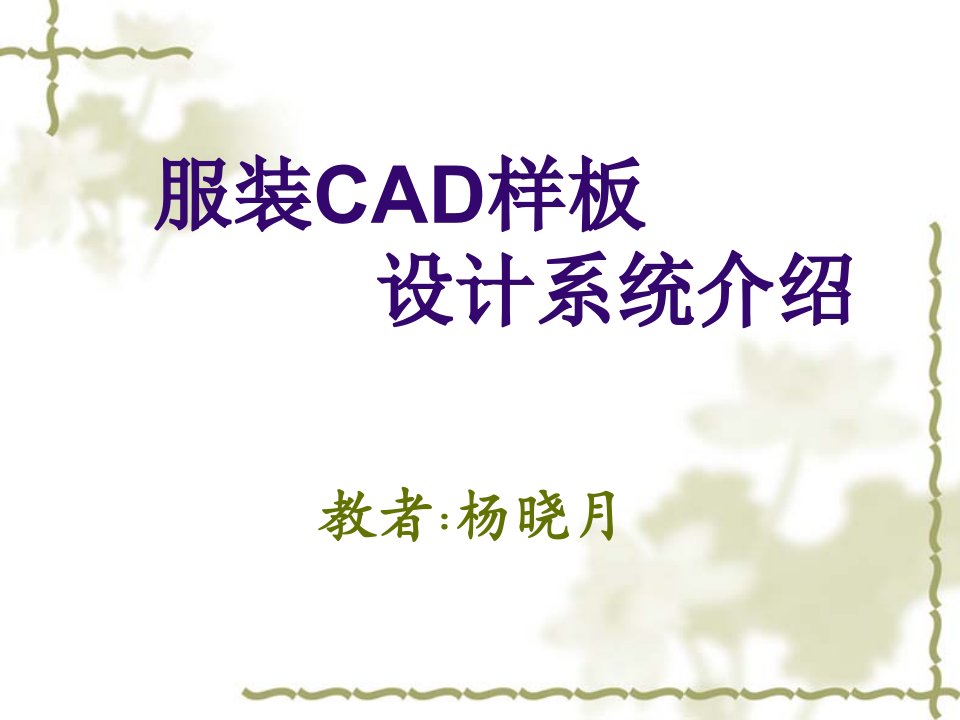 服装CAD样板设计系统-杨晓月