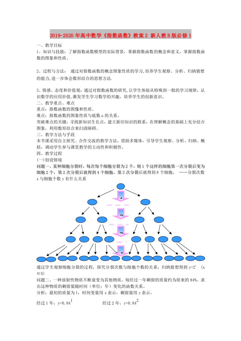 2019-2020年高中数学《指数函数》教案2