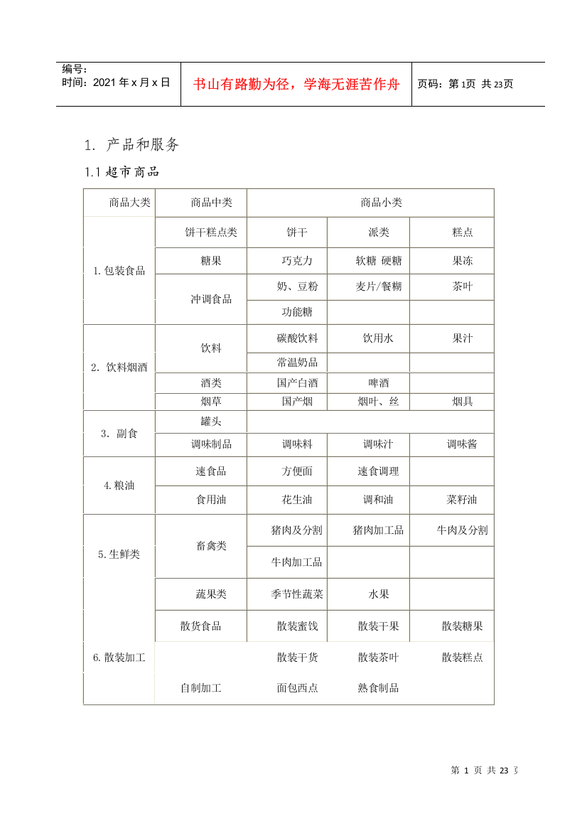 流动超市商业计划书