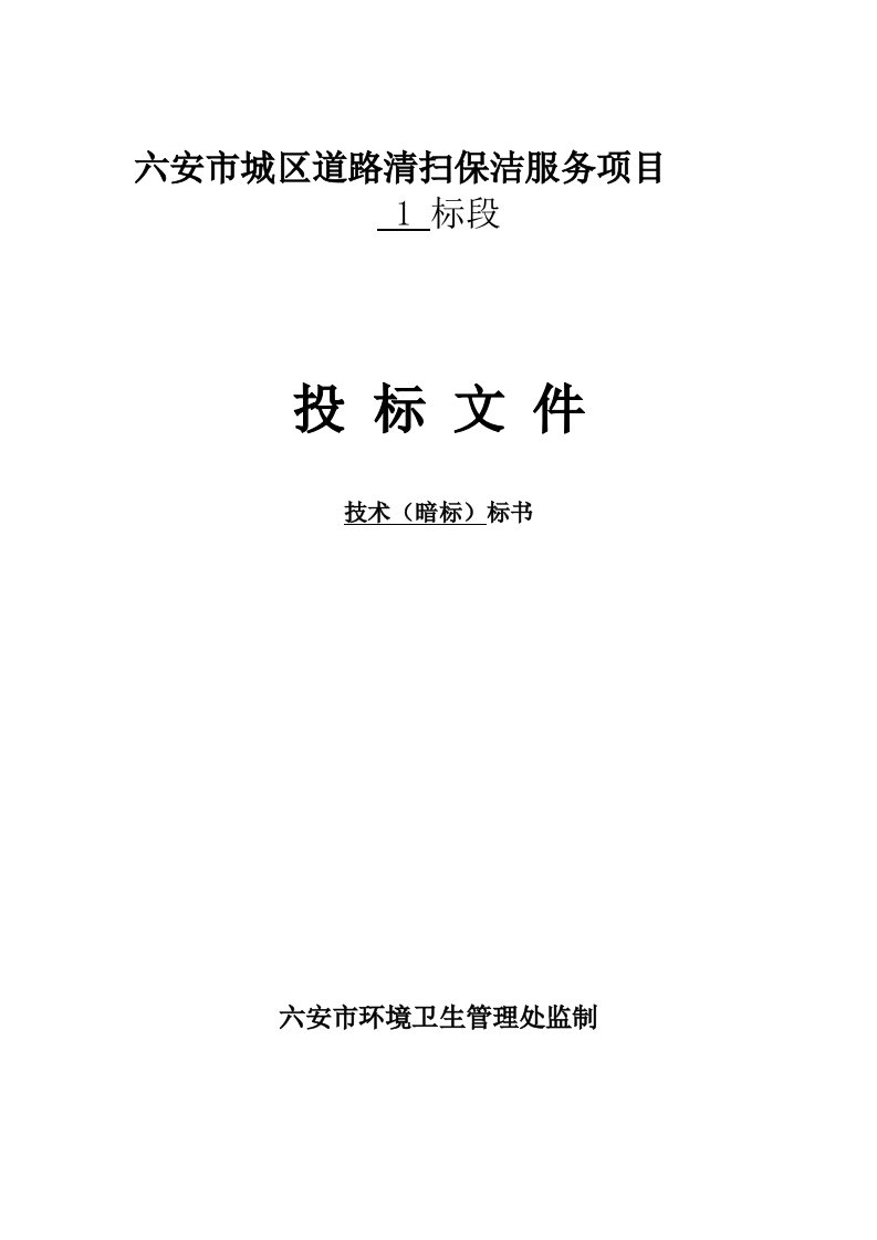 [方案]六安市城区道路清扫保洁服务项目招标技术标一1(暗标)