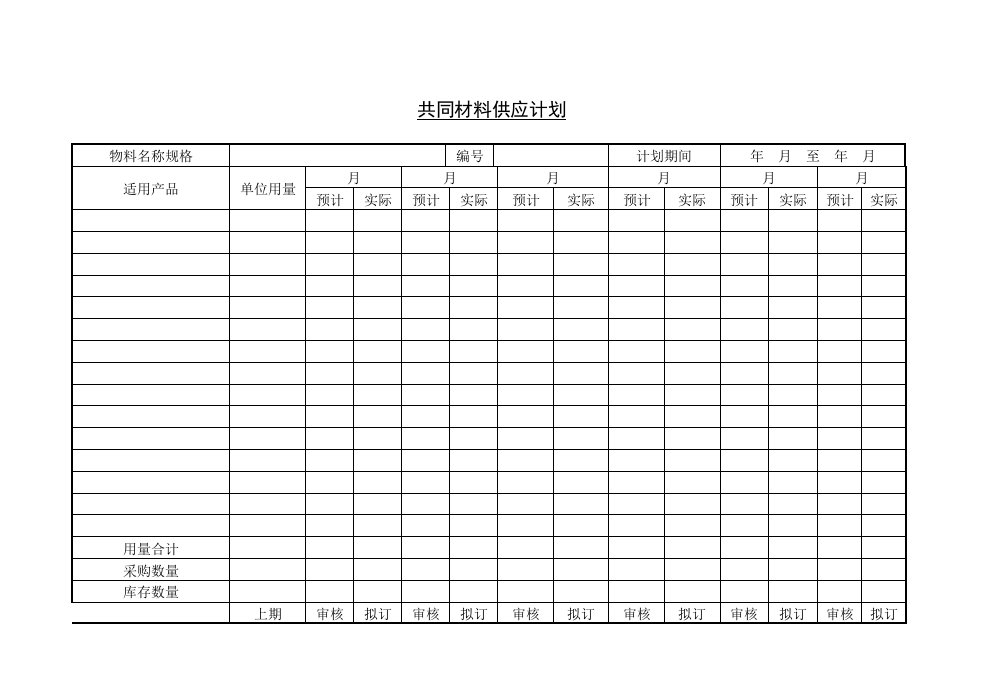 企业管理-共同材料供应计划