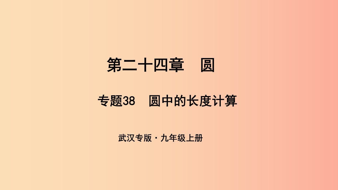 （武汉专版）2019年秋九年级数学上册