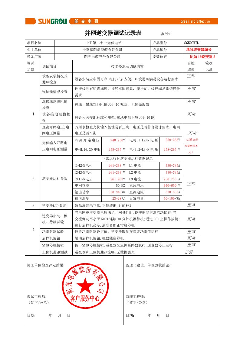 逆变器调试报告样板-副本-副本