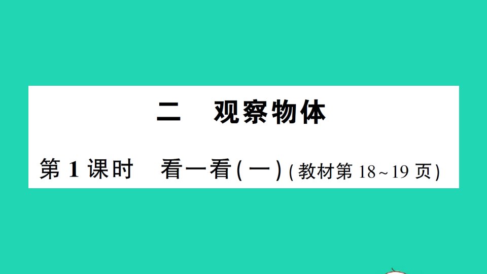 一年级数学下册二观察物体第1课时看一看一作业课件北师大版