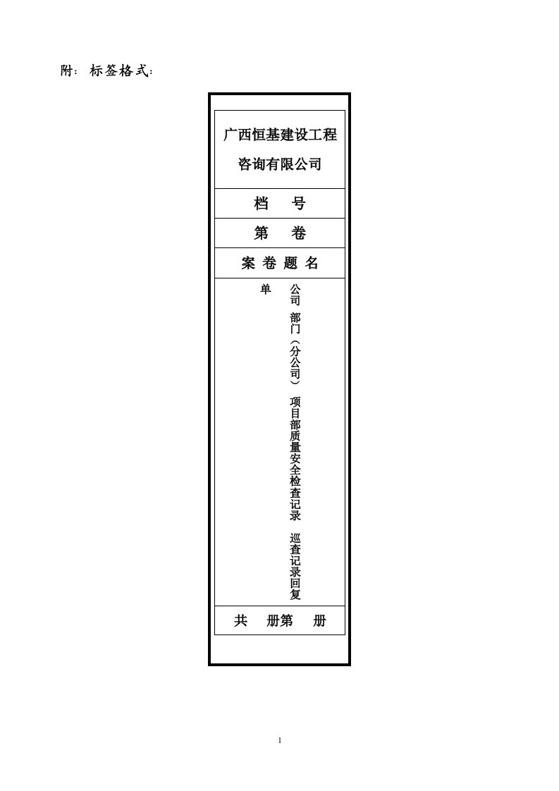 质量安全检查管理暂行规定所附表格