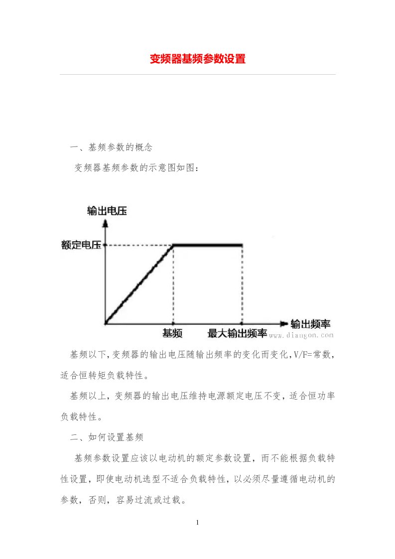 变频器基频参数设置