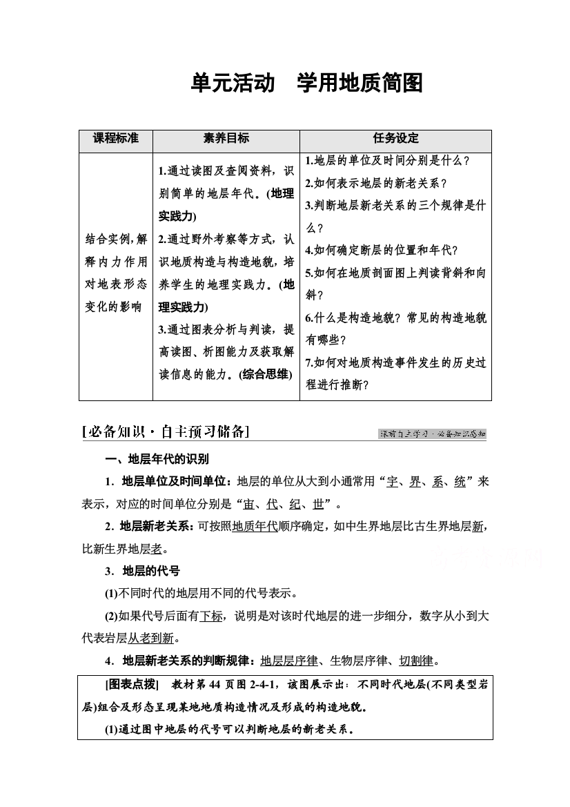 2021-2022学年新教材鲁教版地理选择性必修1学案：第2单元