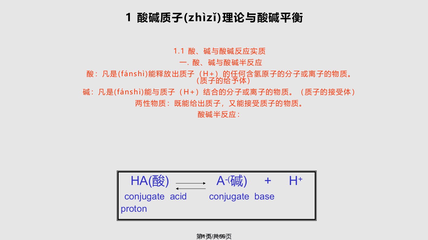 酸碱与酸碱平衡实用教案