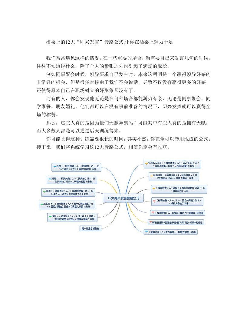 酒桌上的12大“即兴发言”套路公式,让你在酒桌上魅力十足