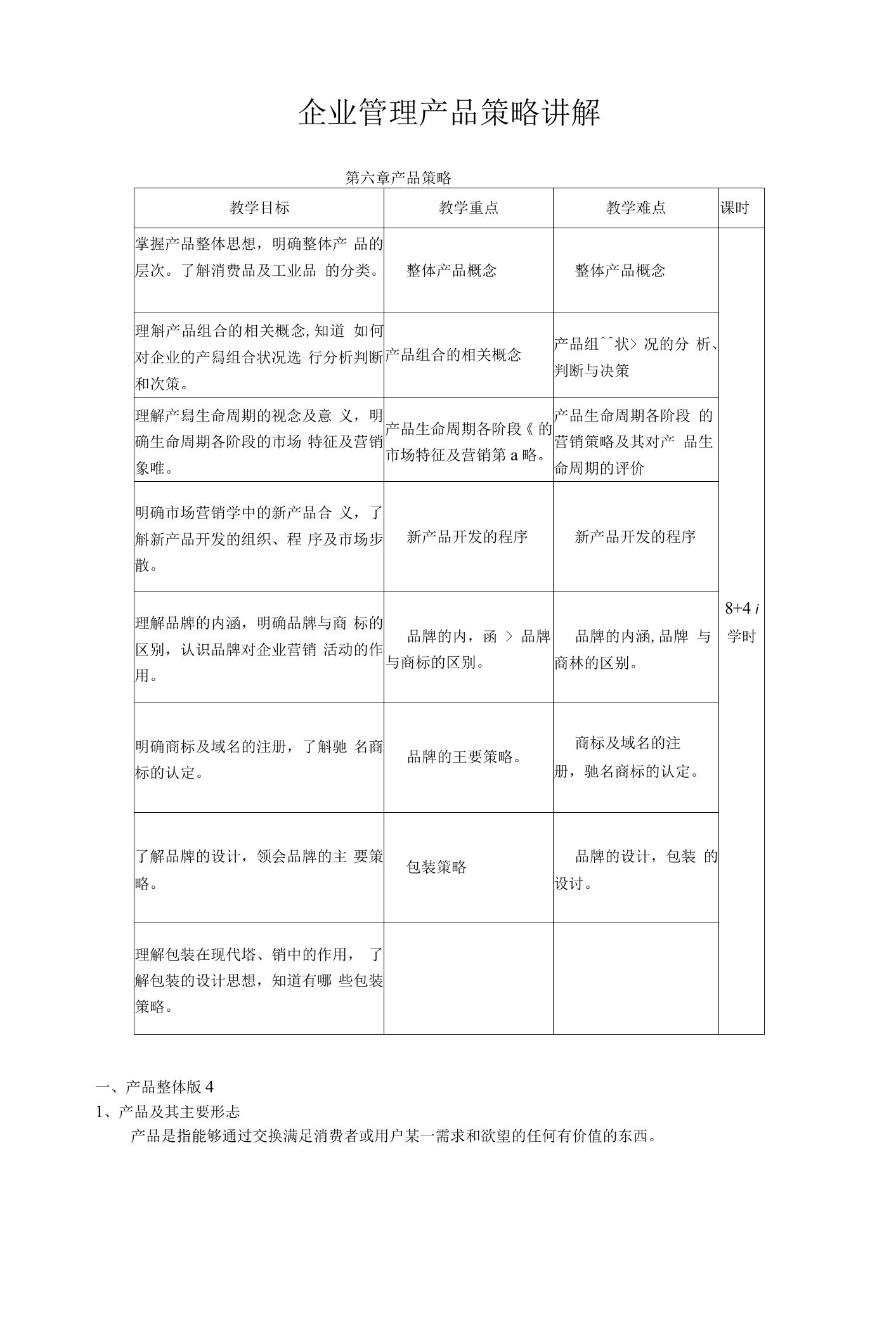 企业管理产品策略讲解