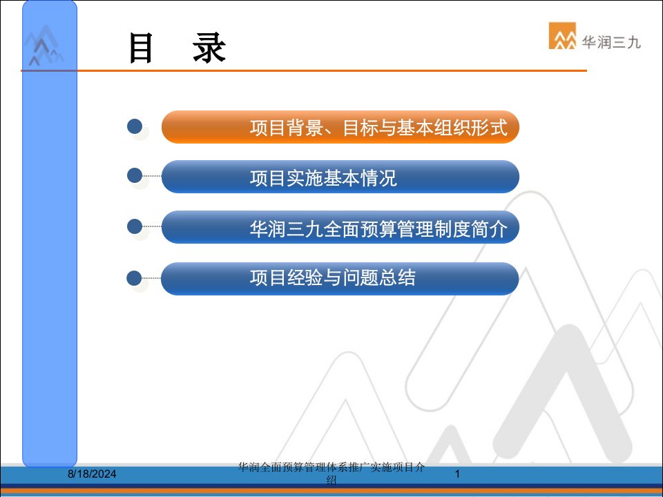 2021年度华润全面预算管理体系推广实施项目介绍讲义