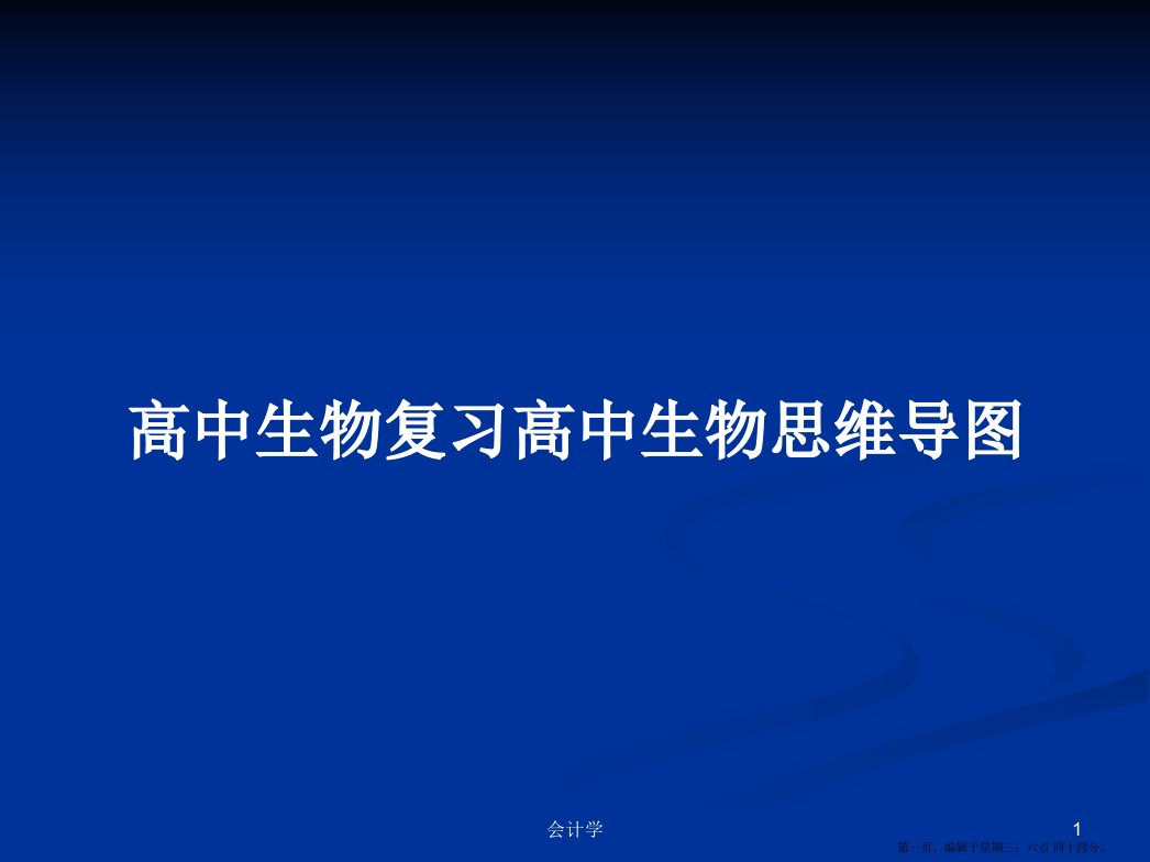 高中生物复习高中生物思维导图学习教案