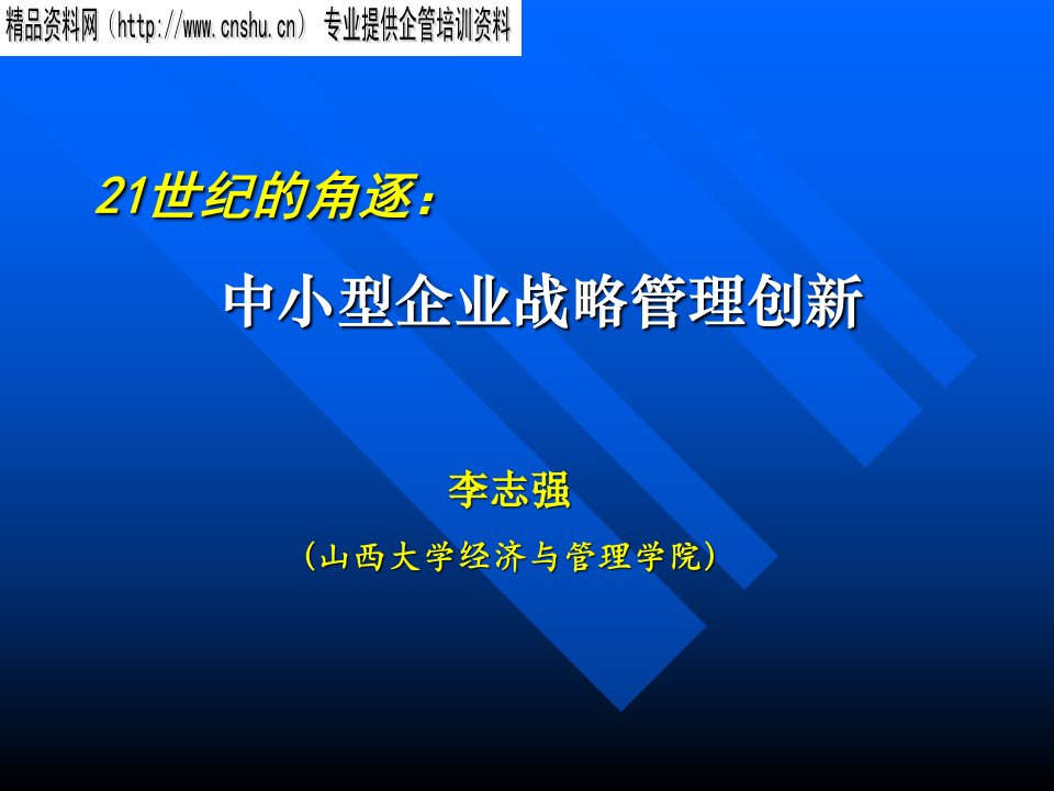 21世纪中小型企业战略管理创新