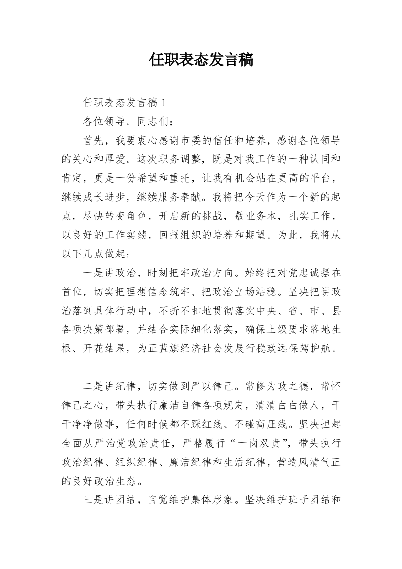 任职表态发言稿_10