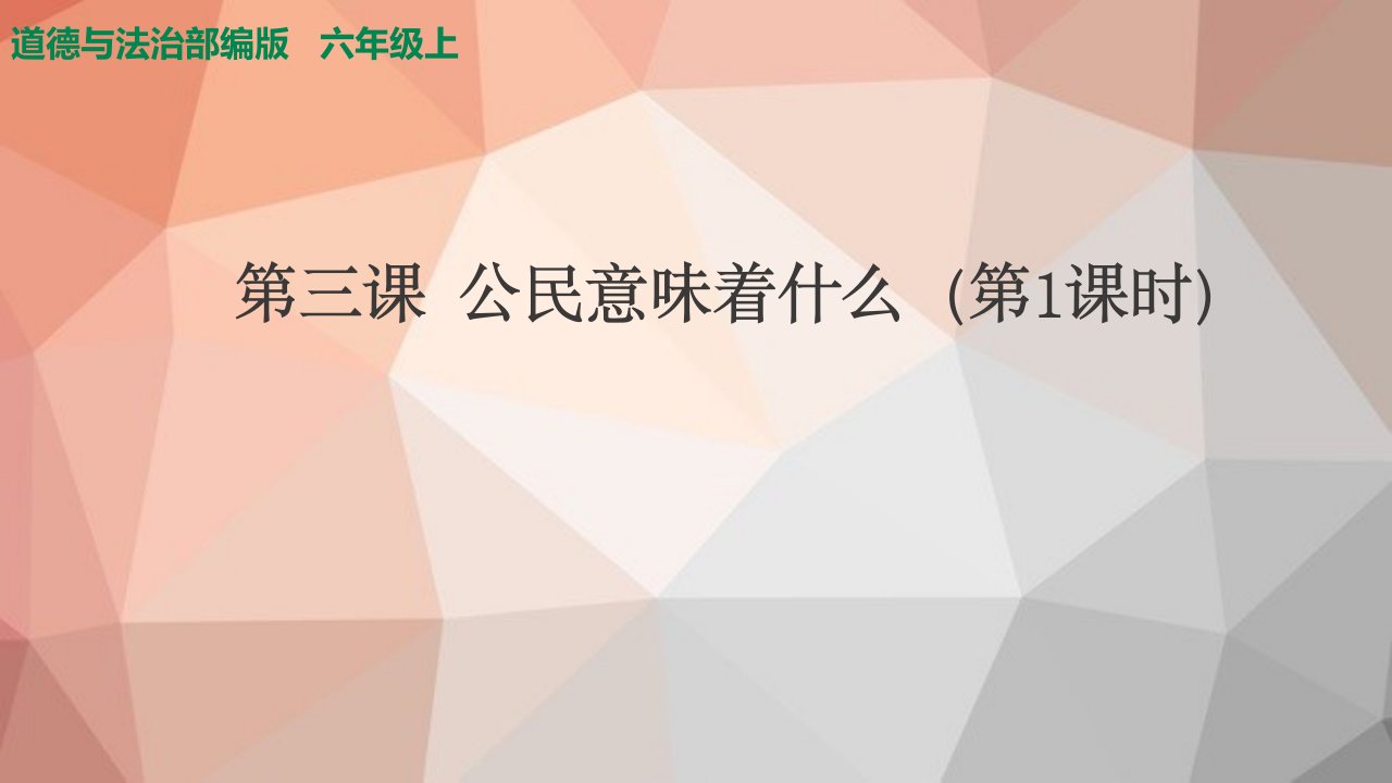 部编人教版小学道德与法治六年级上册《公民意味着什么》优质教学课件