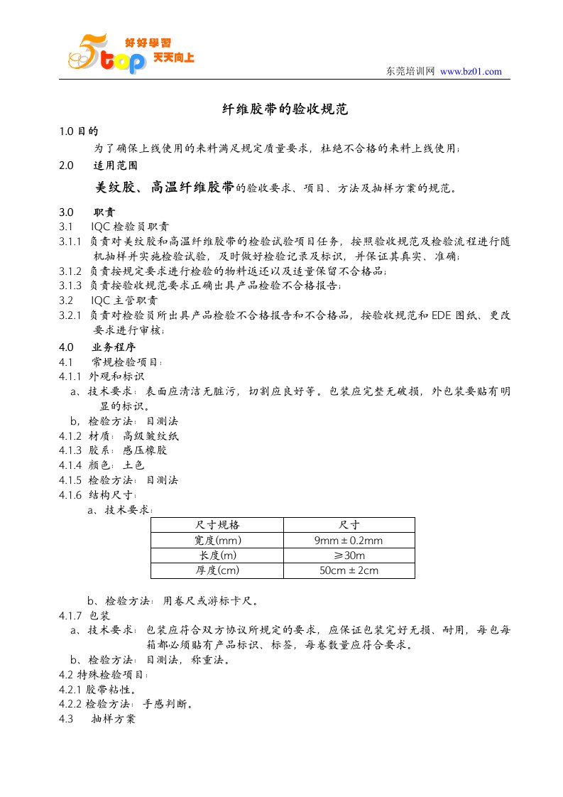 纤维胶带的验收规范