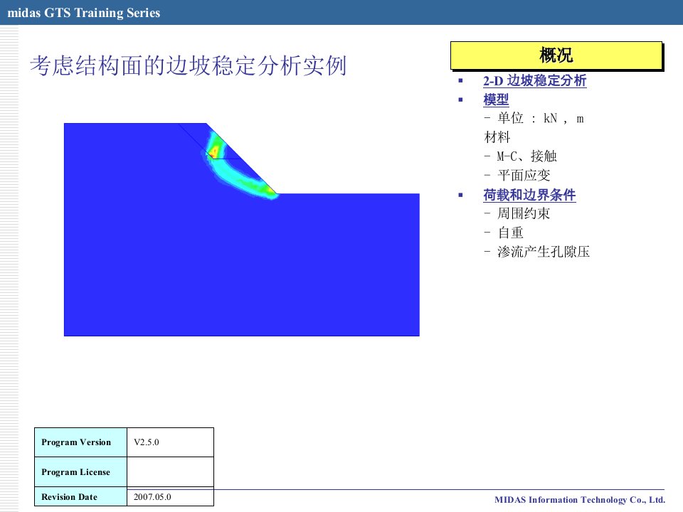 MidasGTS考虑结构面边坡稳定分析