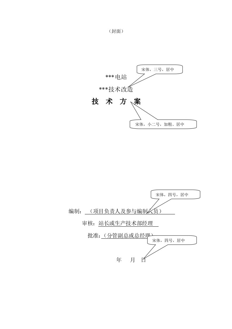 技术改造方案格式样