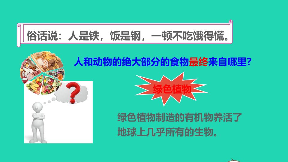 2021七年级生物上册第三单元生物圈中的绿色植物第四章绿色植物是生物圈中有机物的制造者课件新版新人教版