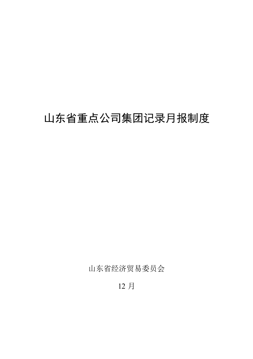 山东省大企业集团统计报表制度样本