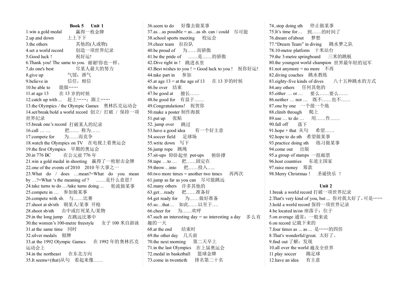 九年级上册英语词汇表