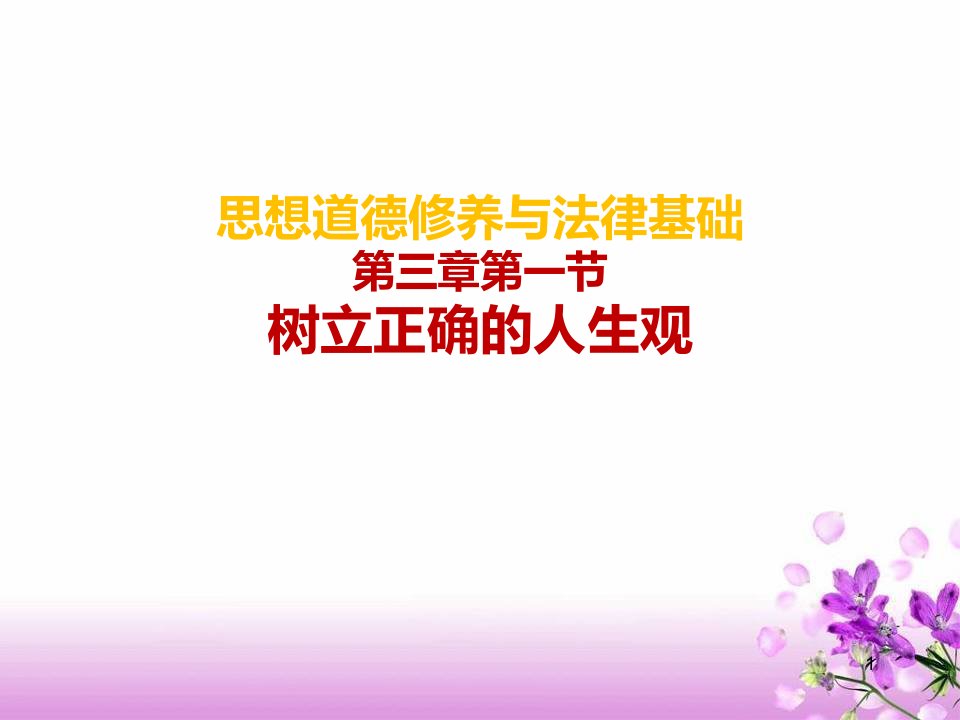 思想道德修养和法律基础第三章第一节树立正确人生观ppt课件