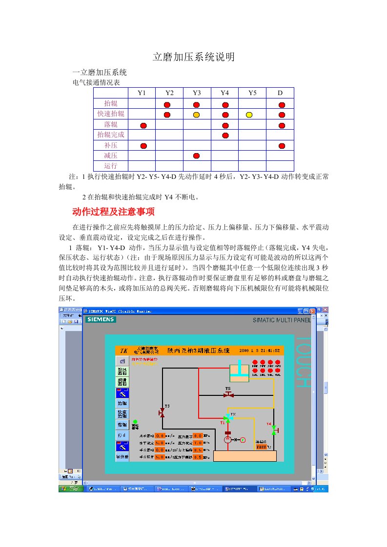 陕西尧柏期立磨加压系统说明