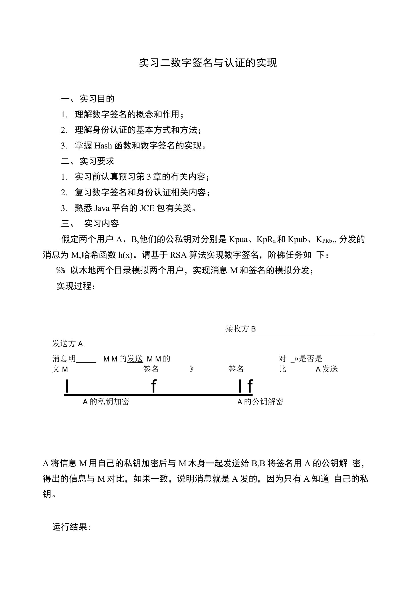 实习二数字签名与认证的实现