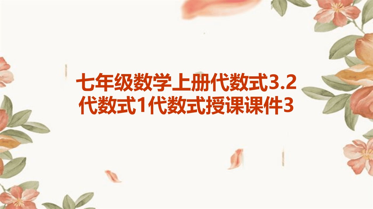 七年级数学上册代数式3.2代数式1代数式授课课件3