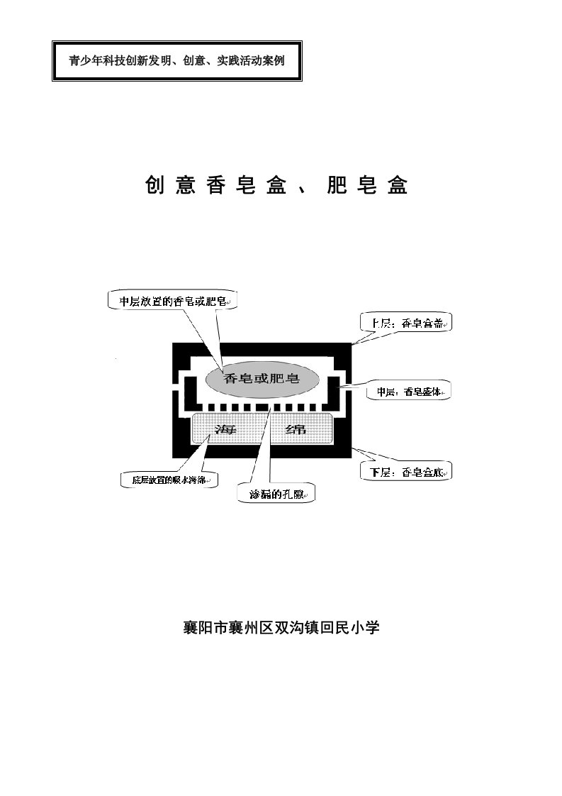 创意香皂盒、肥皂盒----青少年科技创新发明、创意、实践活动案例