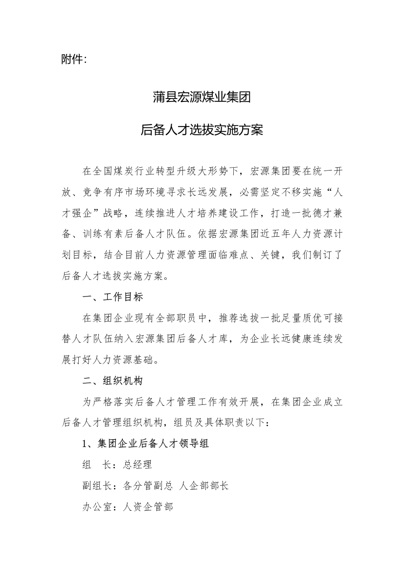 后备人才选拔实施专项方案