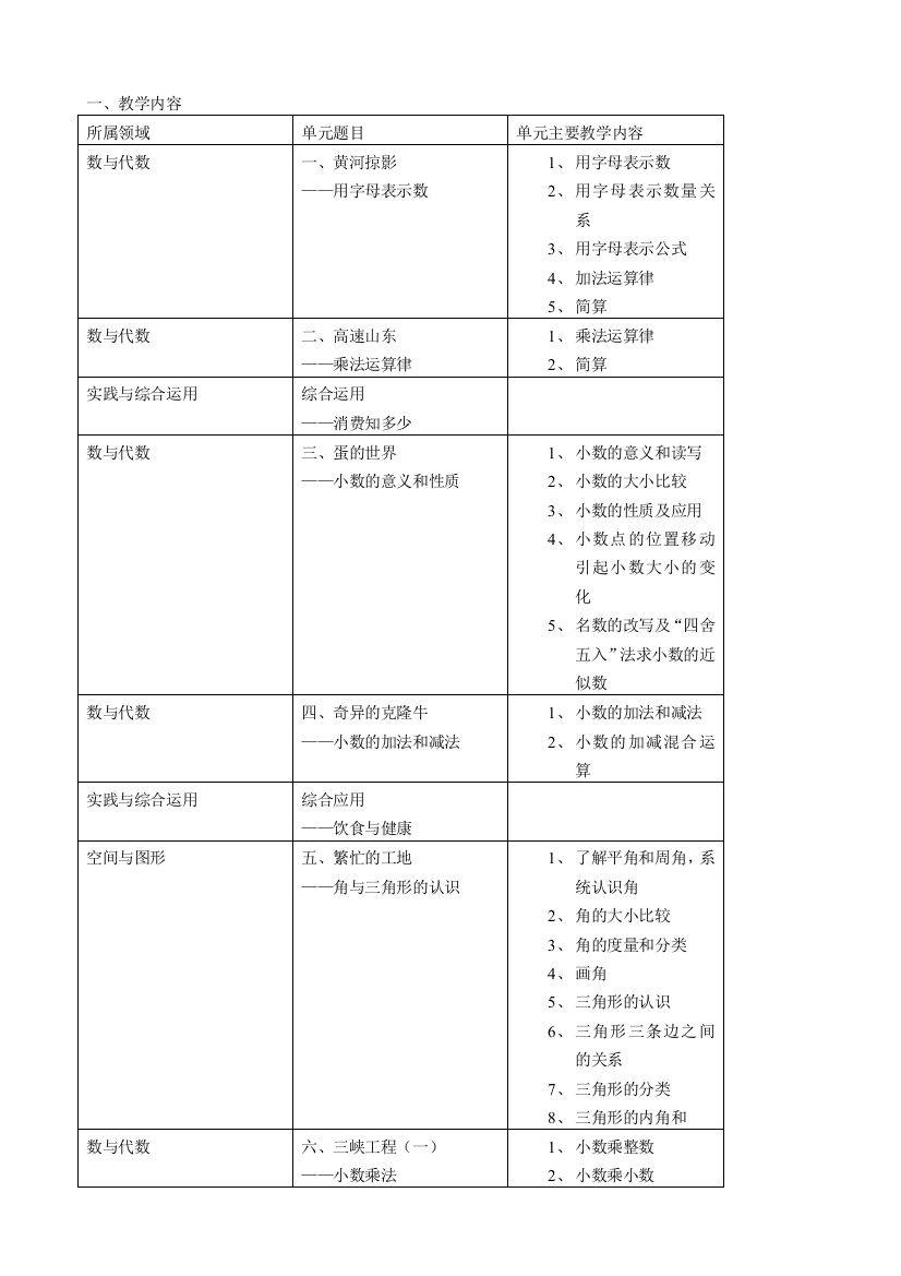 鲁教版四年级数学