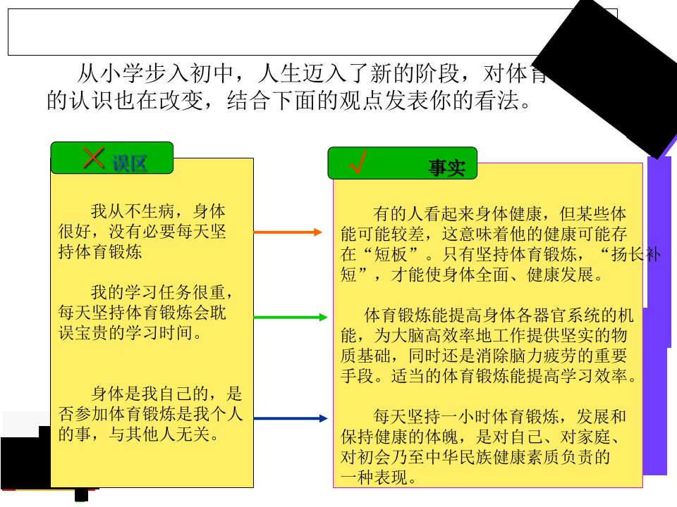 合理安排锻炼时间教学内容