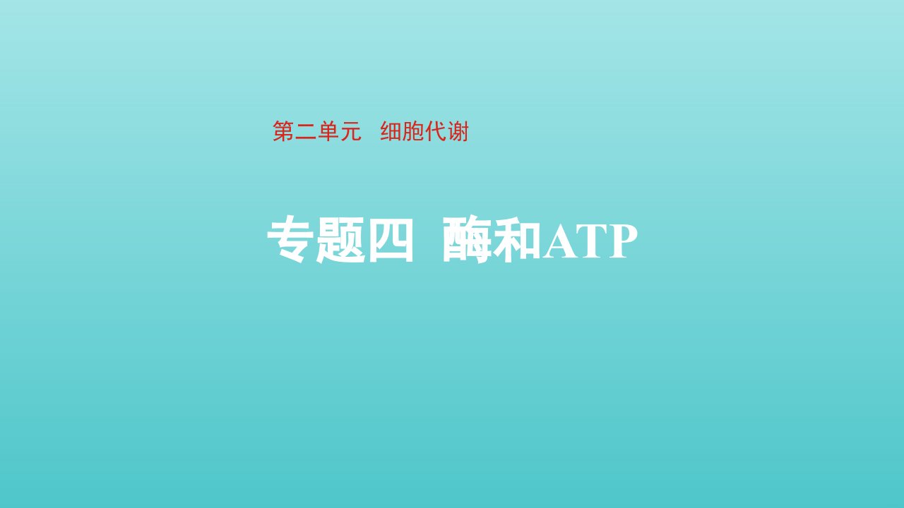 通用版2022届高考生物一轮复习专题四酶和ATP课件