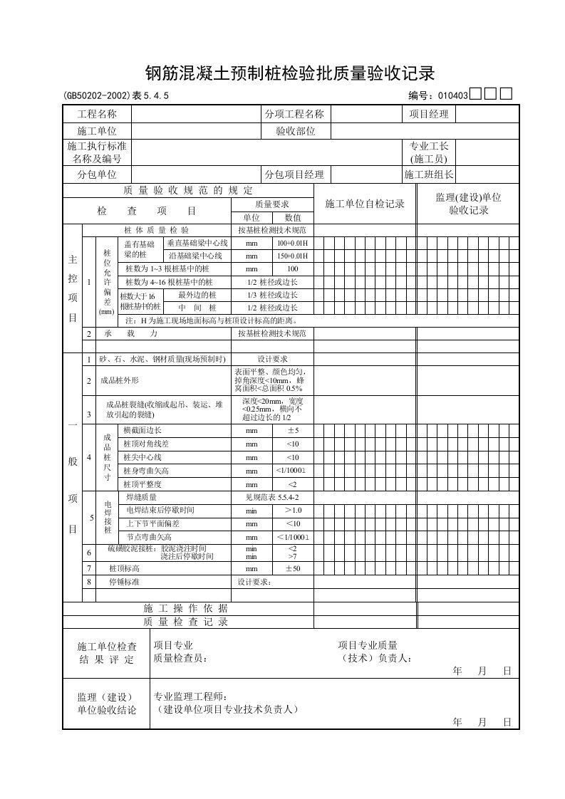 产品质量验收表格大全346